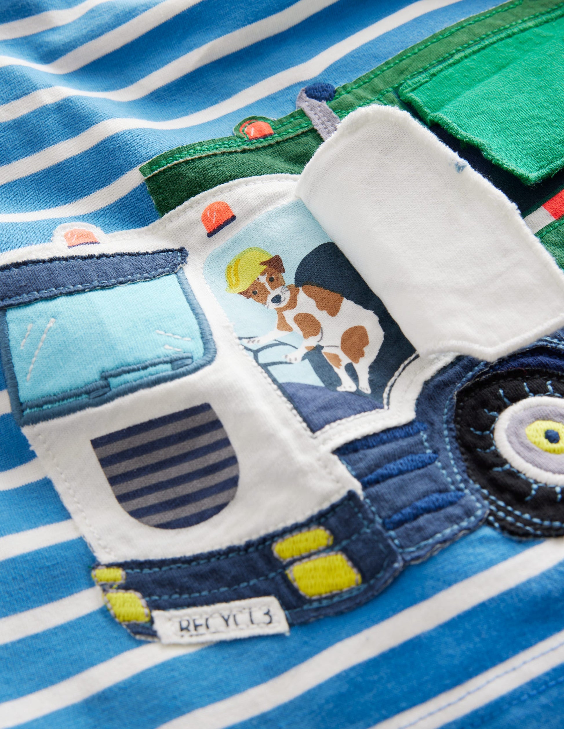Lift-the-flap Truck T-Shirt-Elizabethan Blue/Ivory Truck-3
