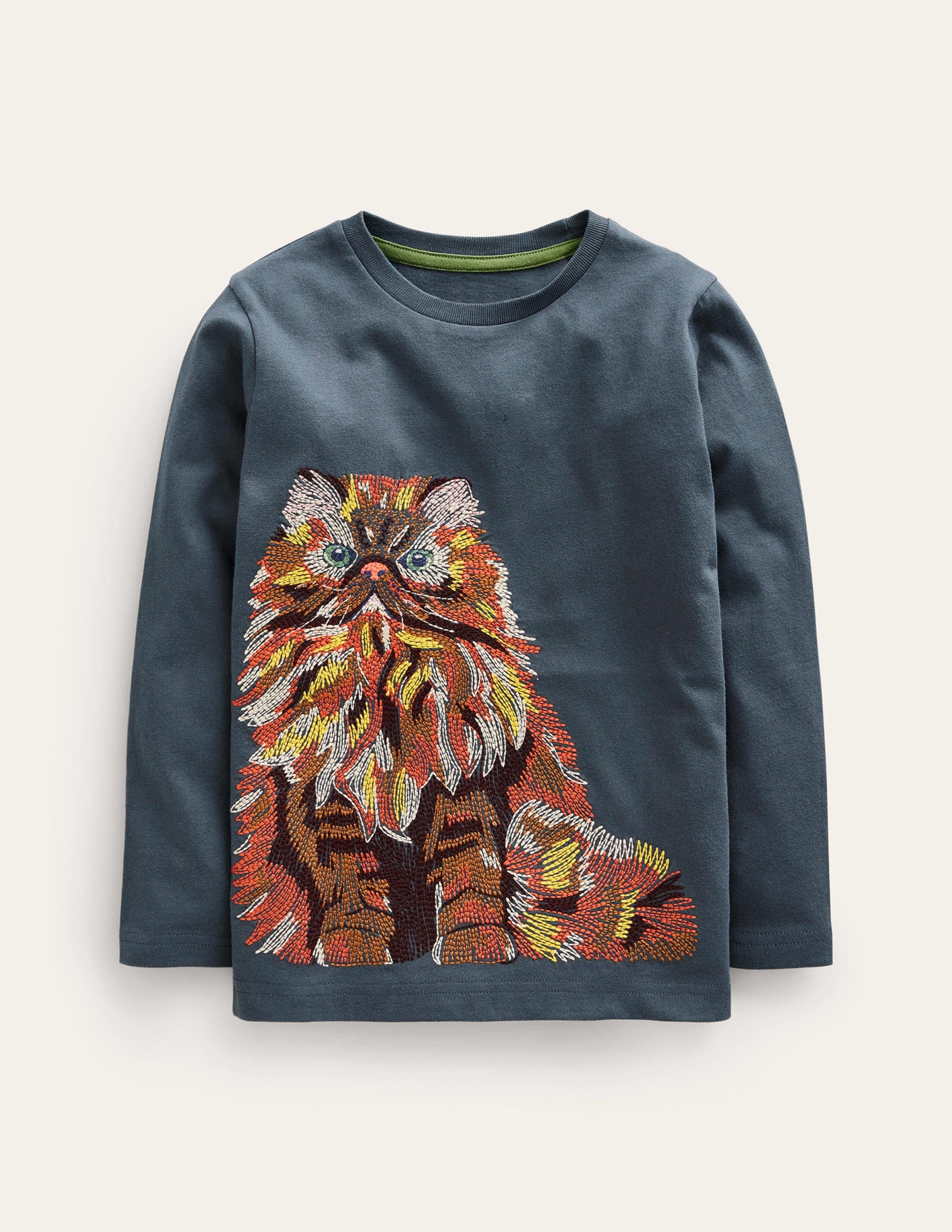 T-shirt à super surpiqûres-Chat bleu robot - Image 1