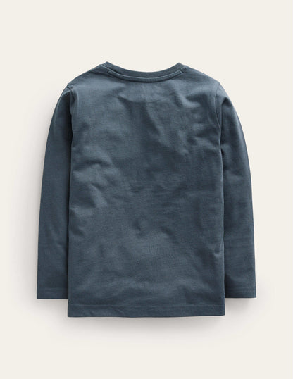T-Shirt mit Superstitch-Roboterblau Katze
