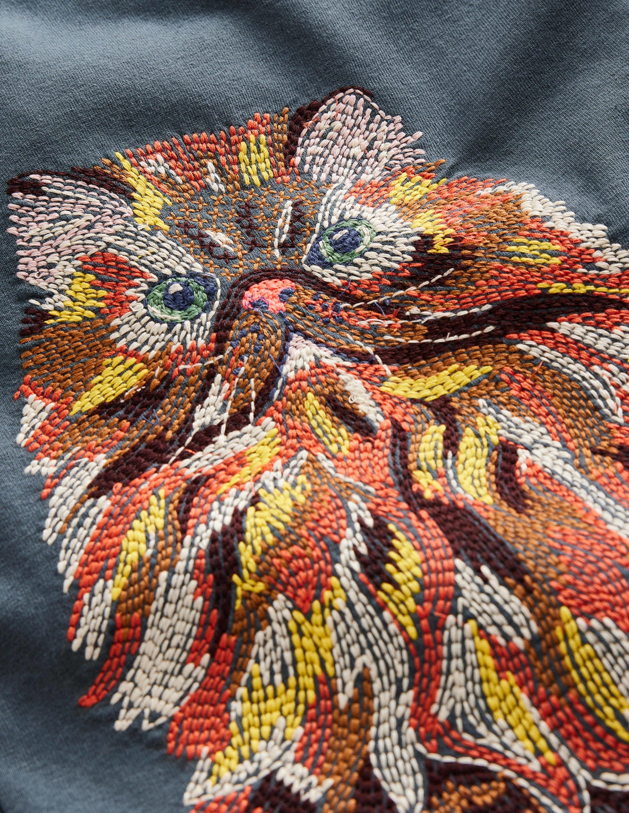 T-shirt à super surpiqûres-Chat bleu robot - Image 3