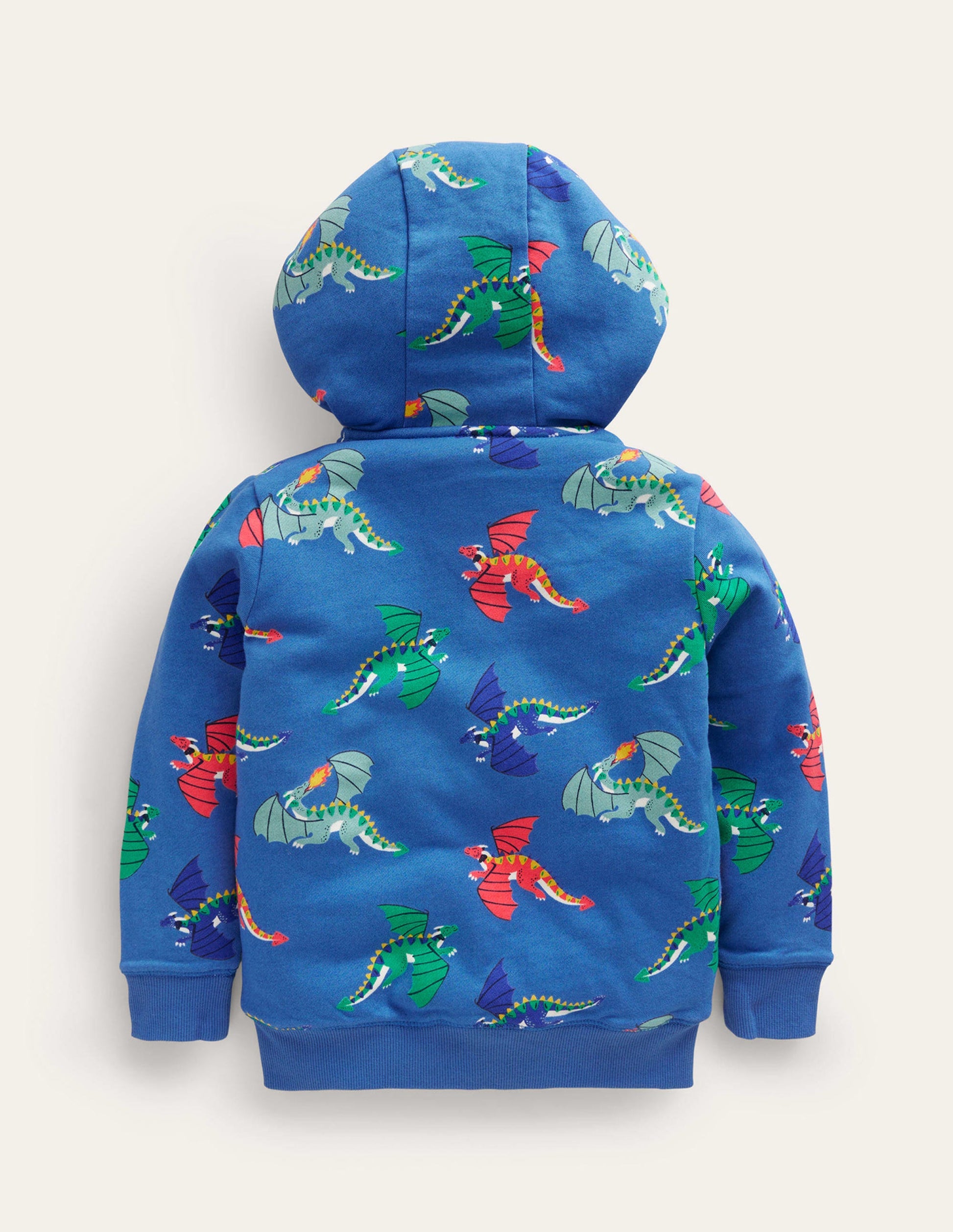 Shaggy-Lined Printed Hoodie-Bluejay-2
