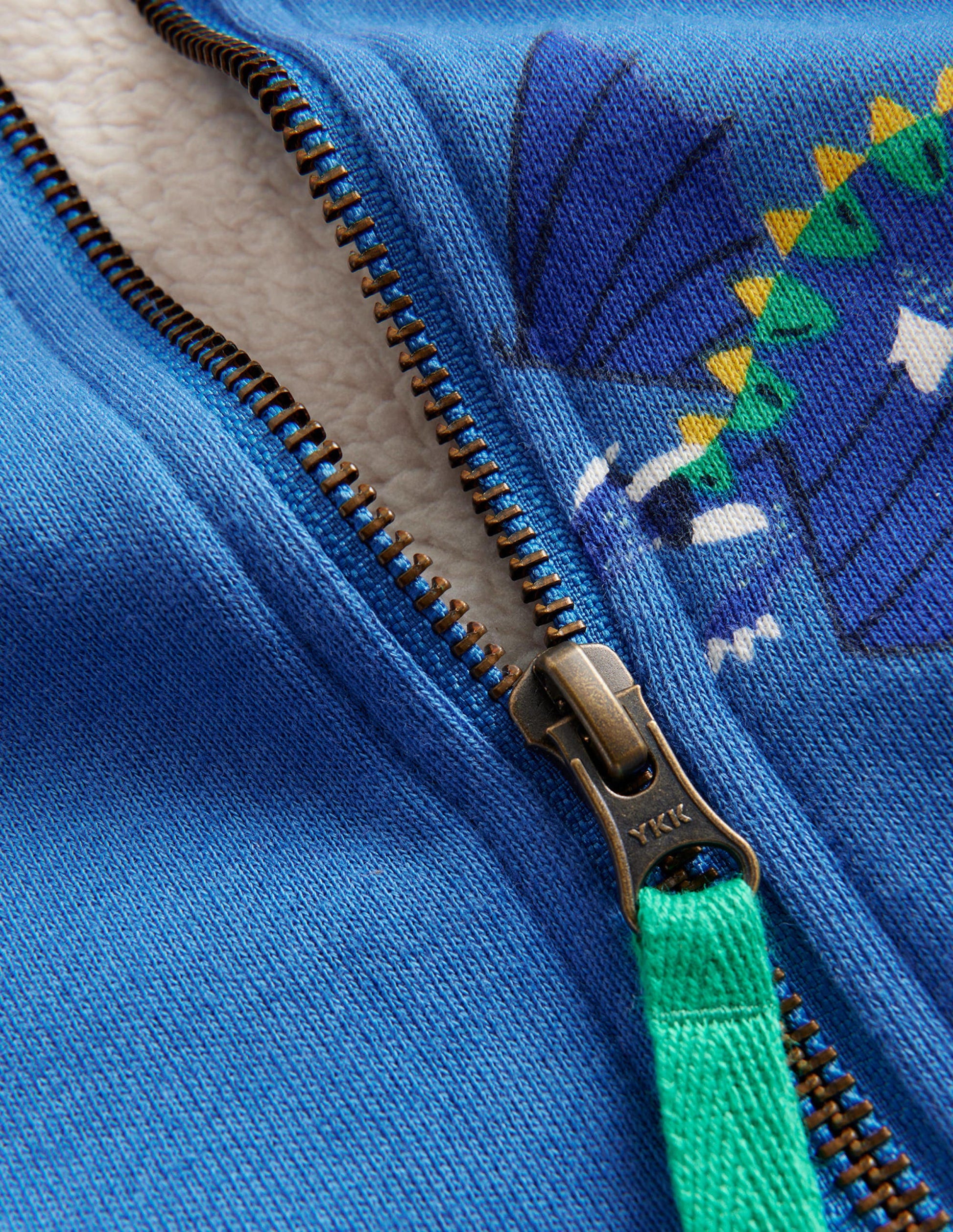 Shaggy-Lined Printed Hoodie-Bluejay-3
