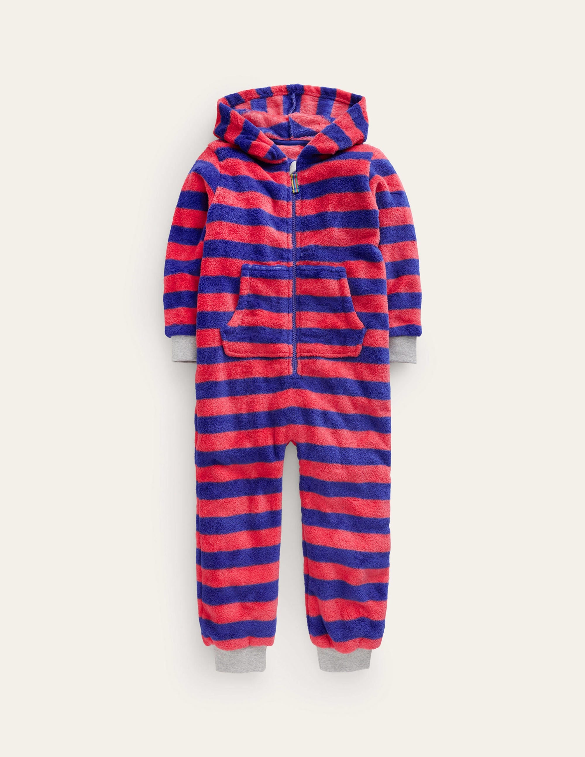 Gemütlicher Einteiler aus Fleece-Marmeladenrot/Saphirblau - Image 1