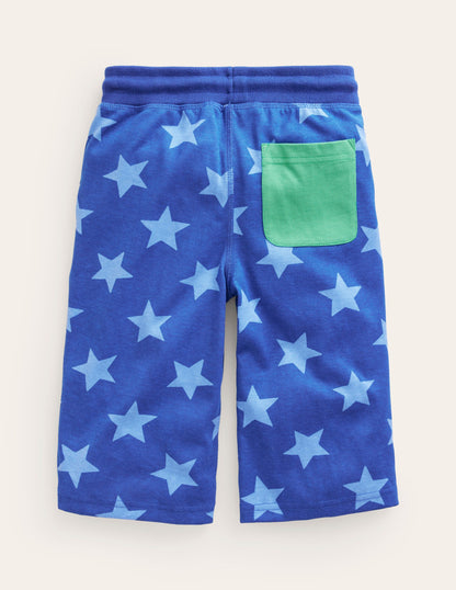 Baggyshorts aus Jersey-Saphirblau Stern-2