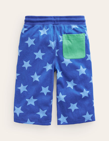 Baggyshorts aus Jersey-Saphirblau Stern