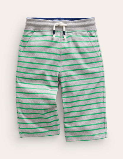 Short baggy en jersey-Vert petit pois/gris chiné-2