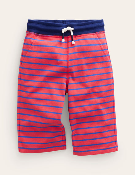 Baggyshorts aus Jersey-Marmeladenrot/Blaureiher
