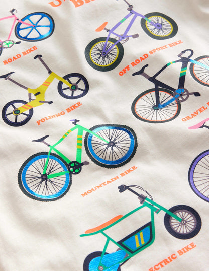 Bedrucktes T-Shirt mit Fahrrädern-Marmeladenrot Fahrräder-3