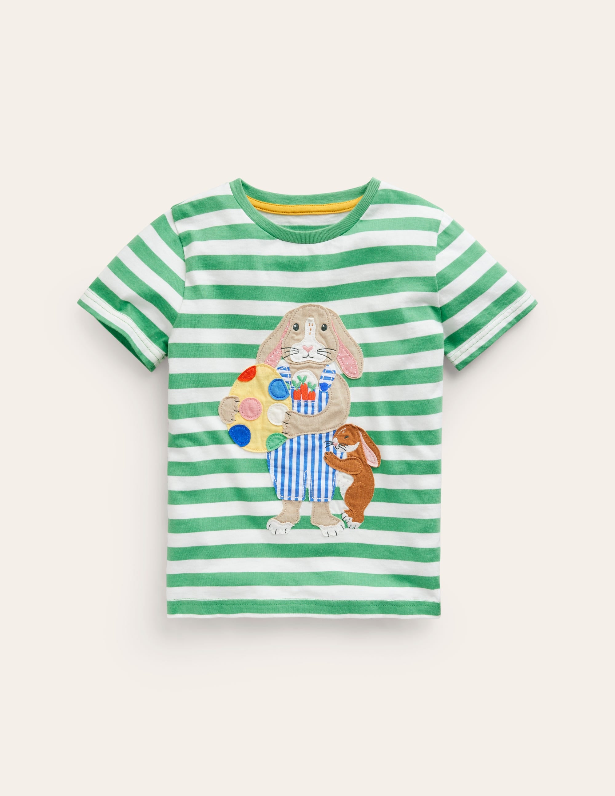 Easter Appliqué T-shirt-Aloe Green/Ivory - Image 1