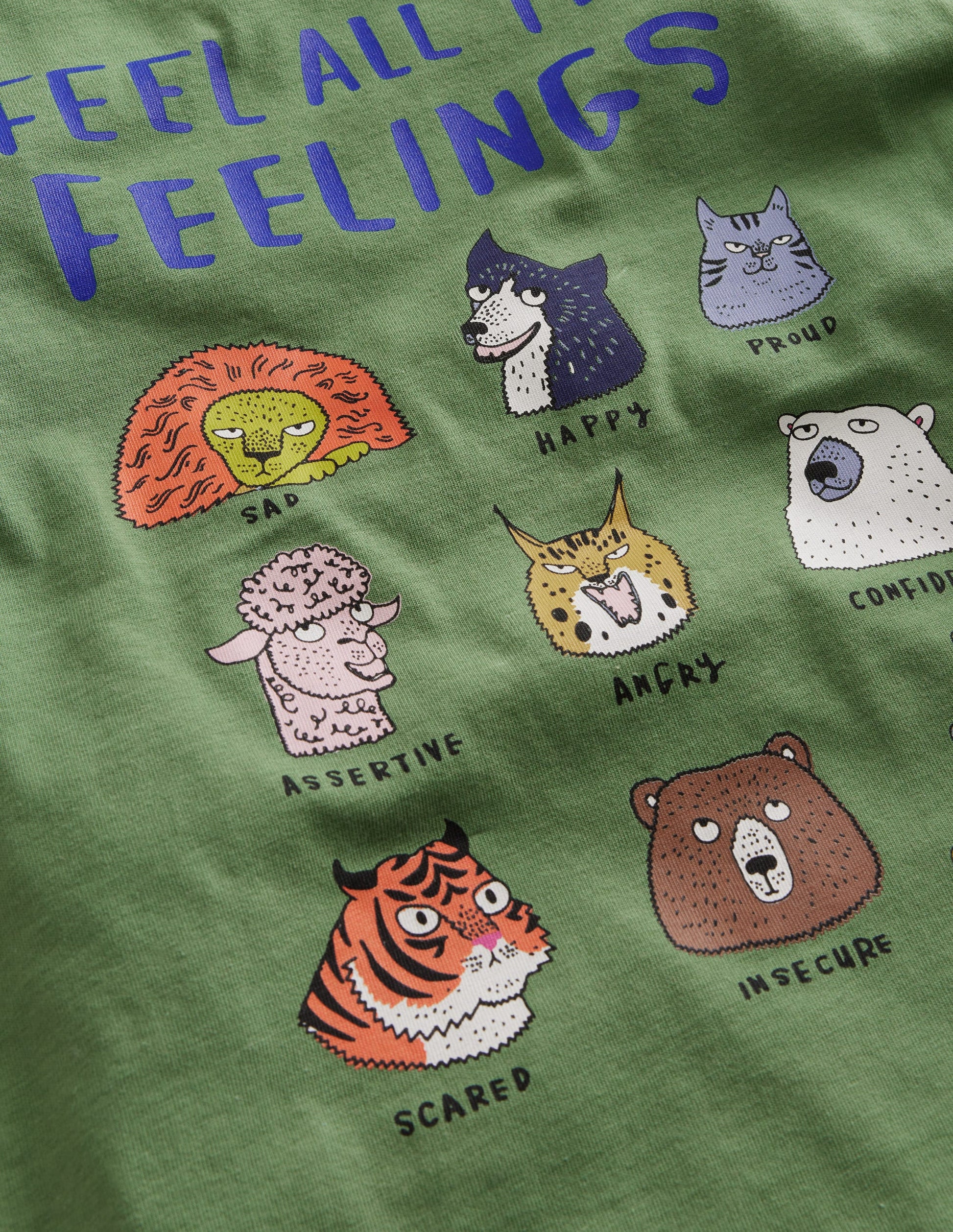 Feel The Feelings T-Shirt-Safarigrün Tiere-3