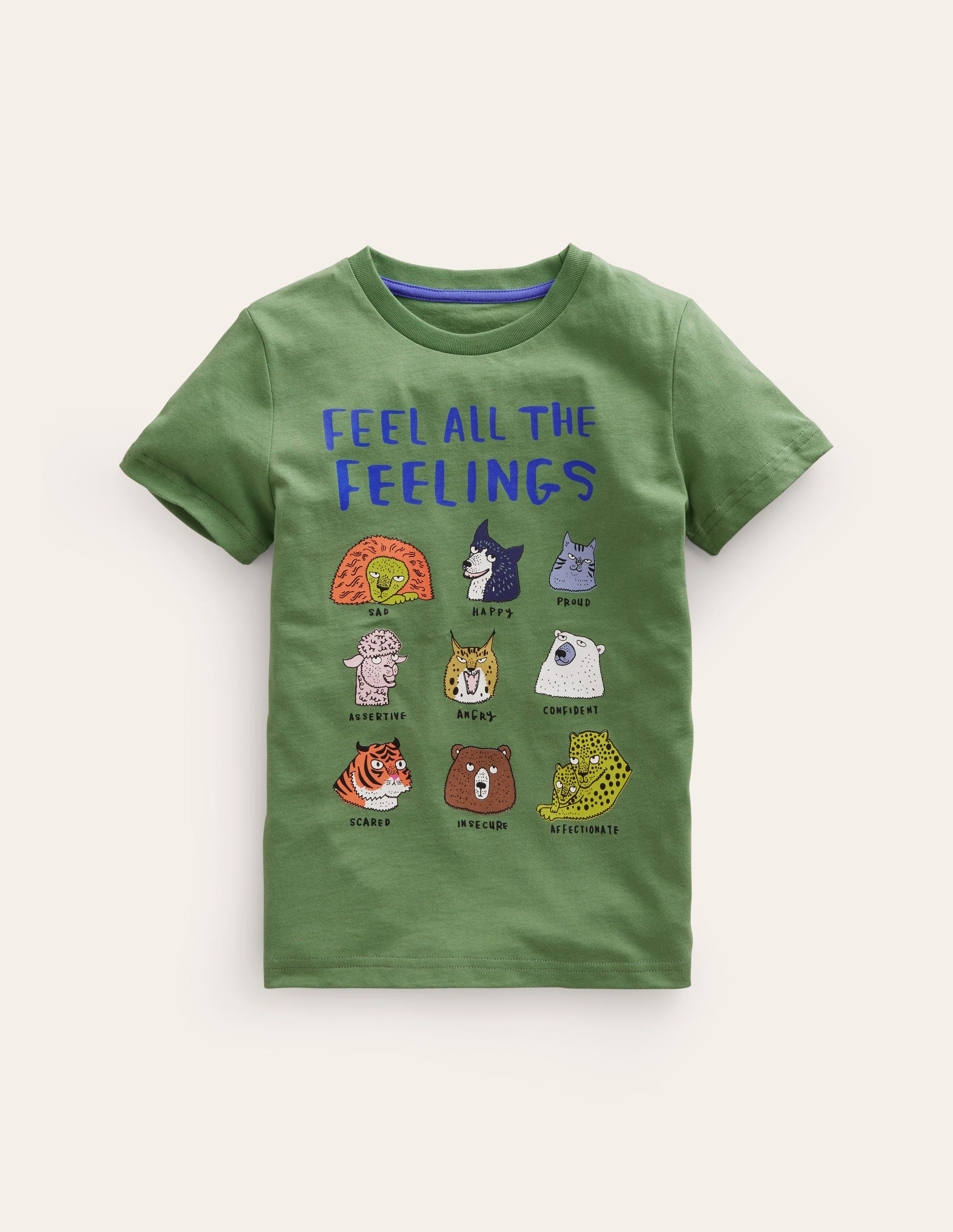 Feel The Feelings T-Shirt-Safarigrün Tiere-1