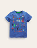 T-Shirt mit Insekten-Druck-Marineblau Insekten