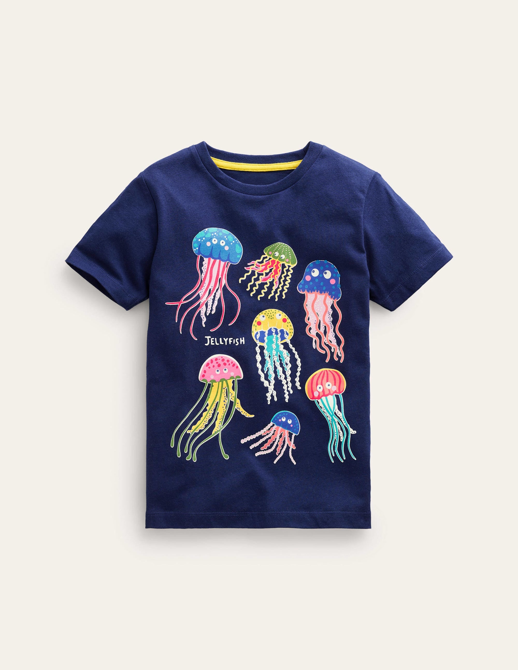 T-shirt phosphorescent-Méduse bleu marine universitaire - Image 1