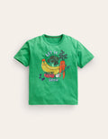T-shirt décontracté imprimé-Légumes vert petit pois