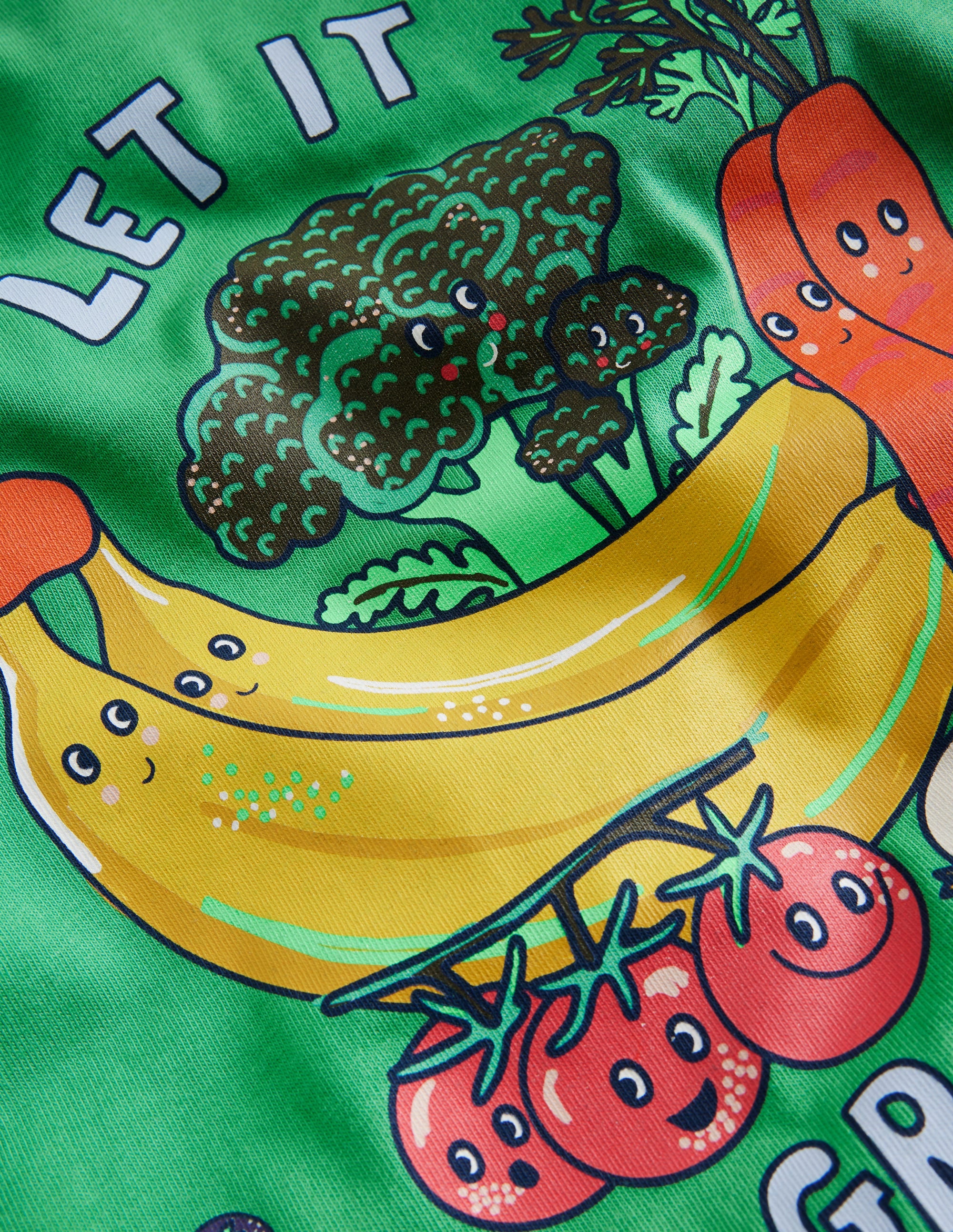 T-shirt décontracté imprimé-Légumes vert petit pois - Image 3