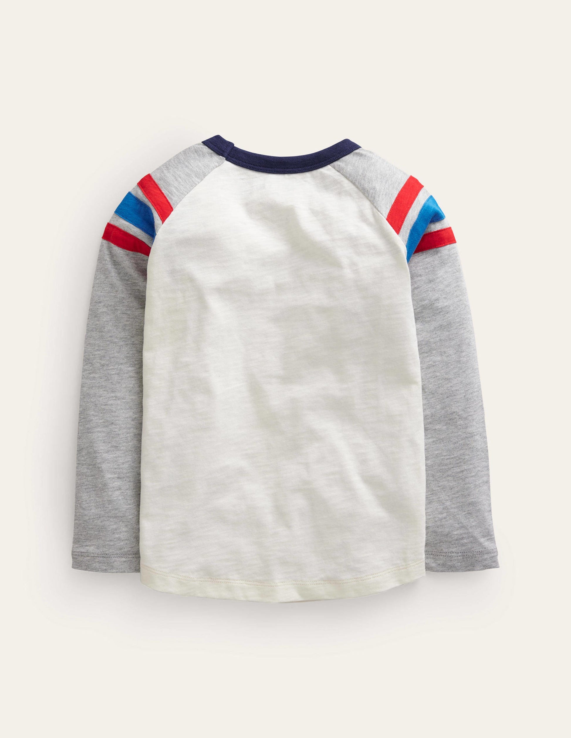 Langärmliges T-Shirt mit Raglanärmeln-Naturweiß/Grau meliert-2