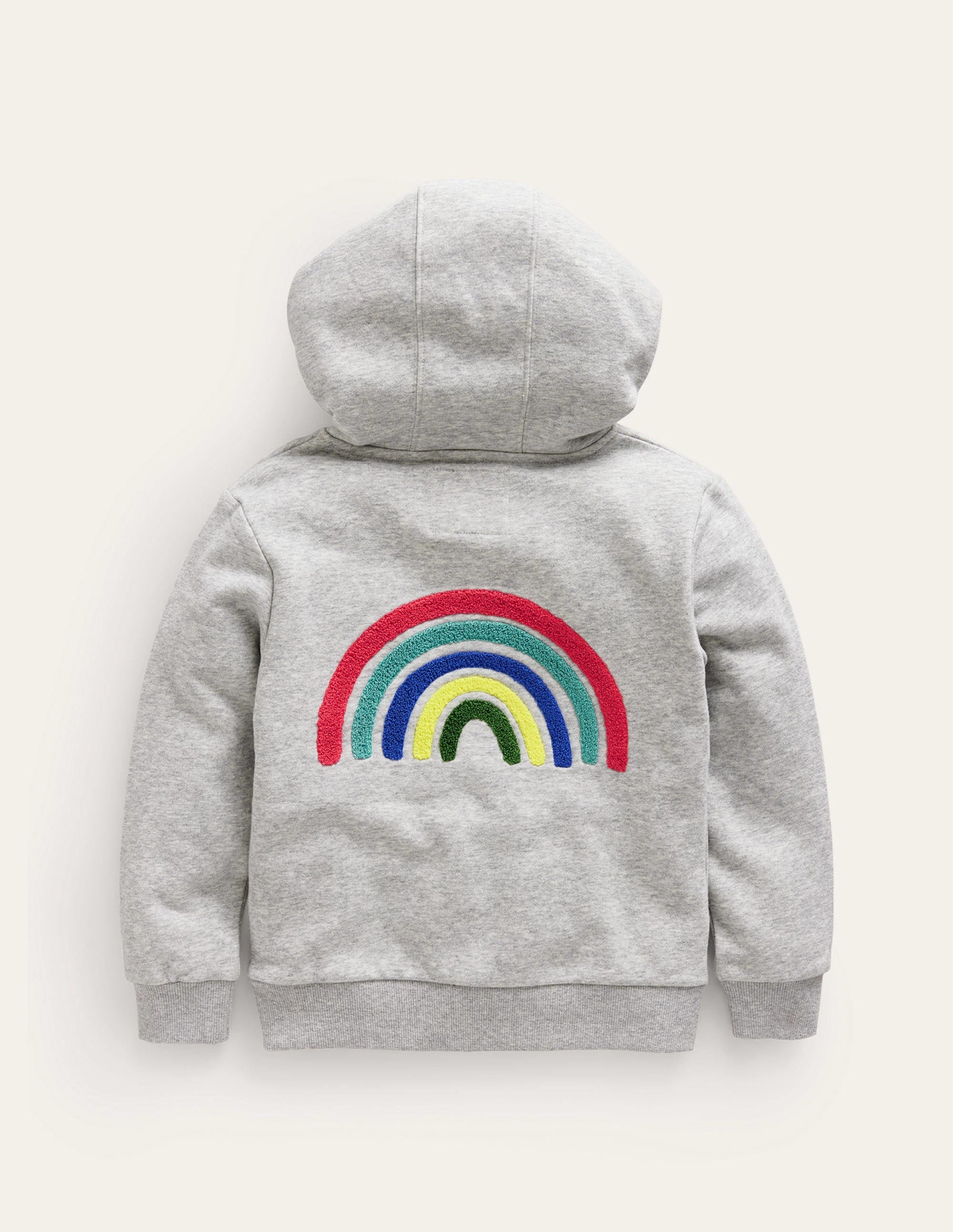 Sweat à capuche à appliqué arc-en-ciel-Arc-en-ciel argenté chiné - Image 2