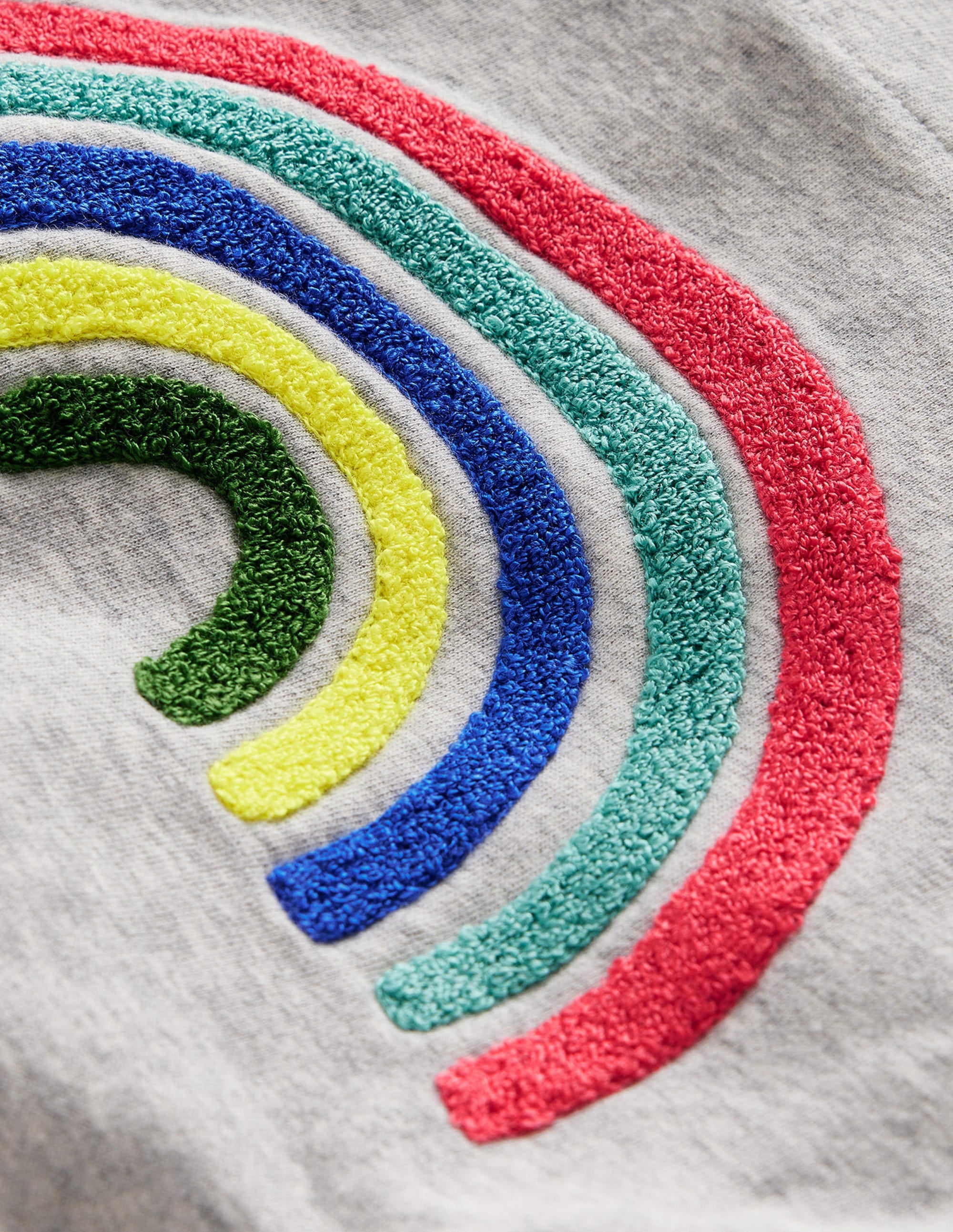 Sweat à capuche à appliqué arc-en-ciel-Arc-en-ciel argenté chiné - Image 3