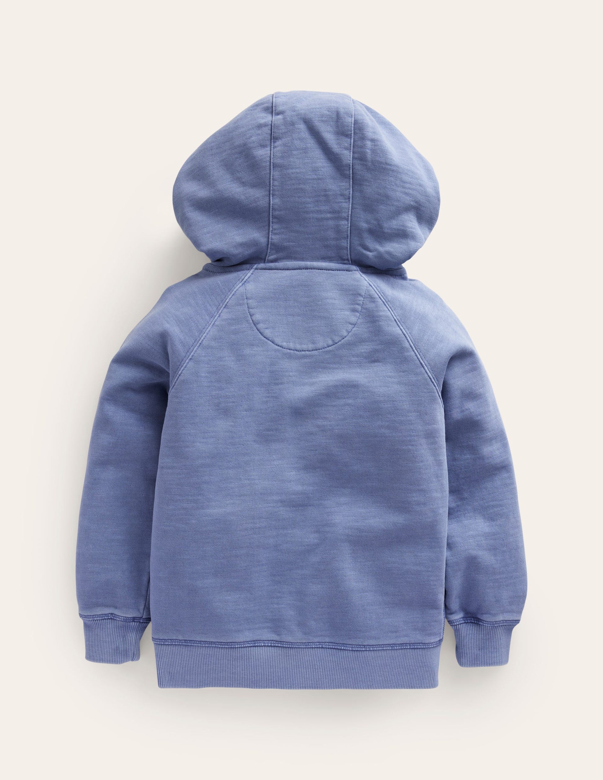Sweat à capuche zippé teint en pièce-Bleu poudré-2