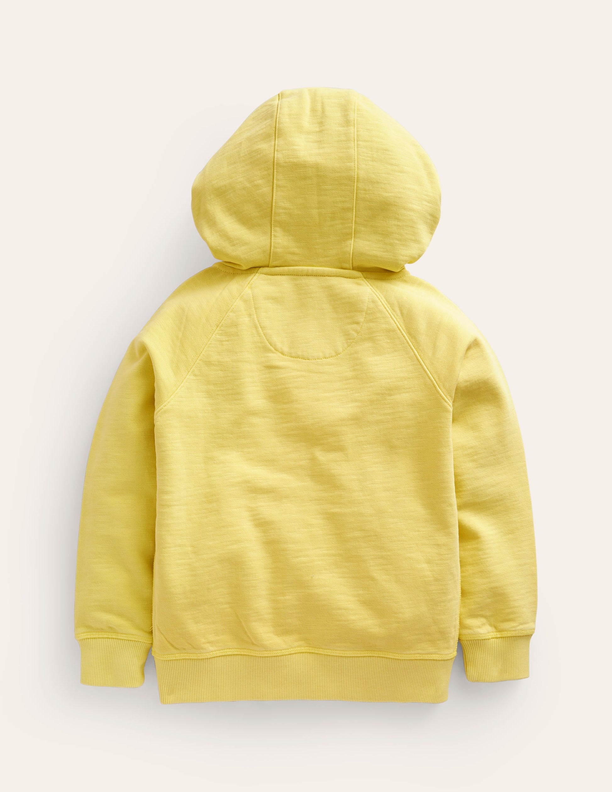 Sweat à capuche zippé teint en pièce-Jaune zeste-2