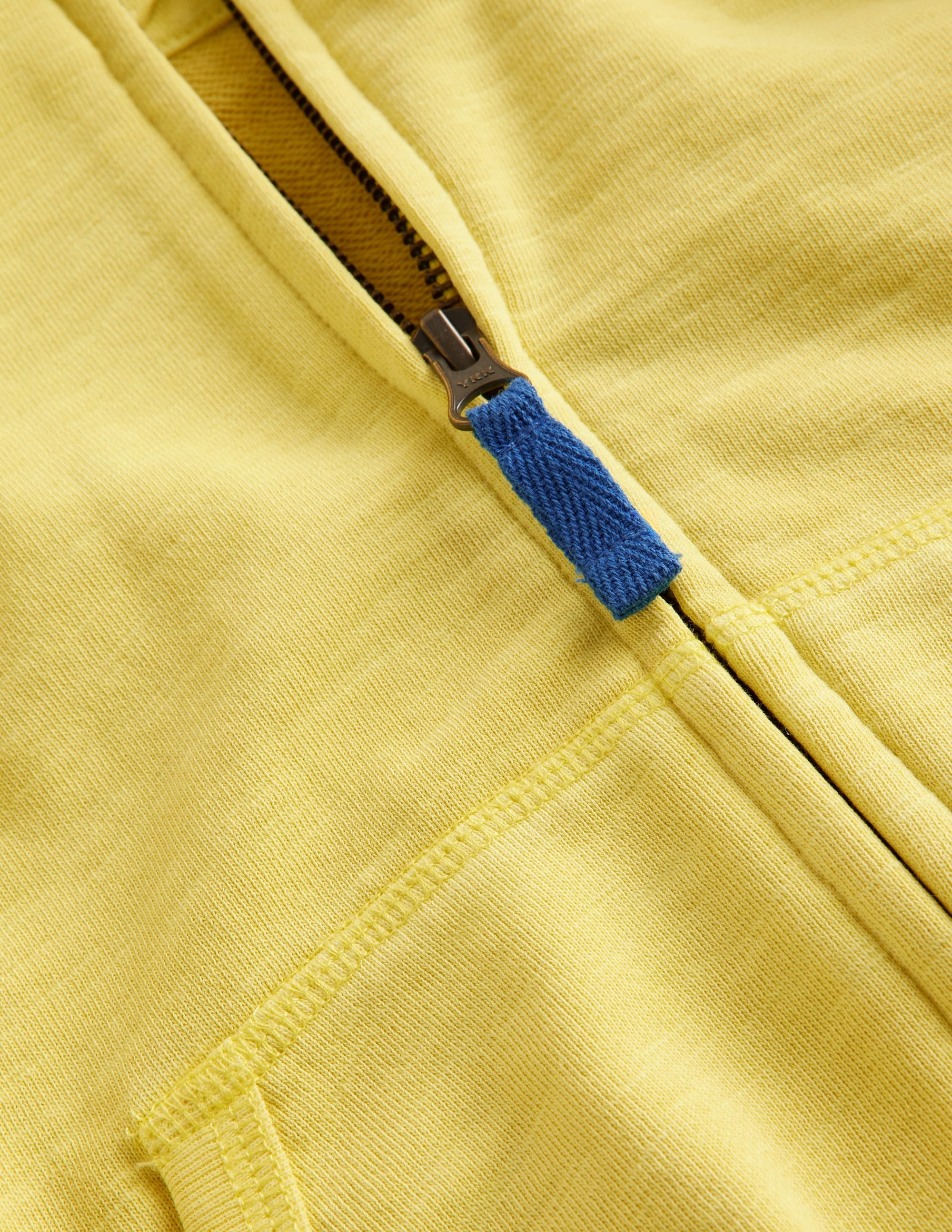 Sweat à capuche zippé teint en pièce-Jaune zeste - Image 3
