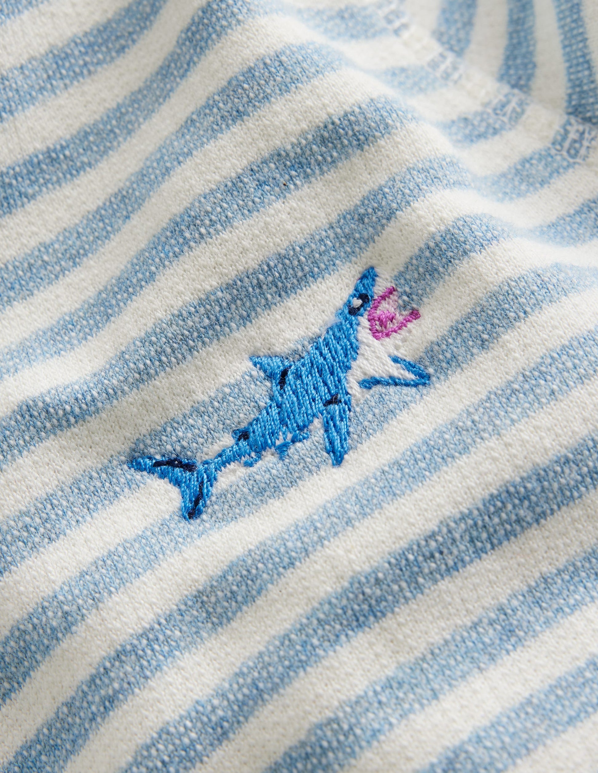 Texturierter Hoodie mit Streifen-Enteneiblau/Naturweiß-3