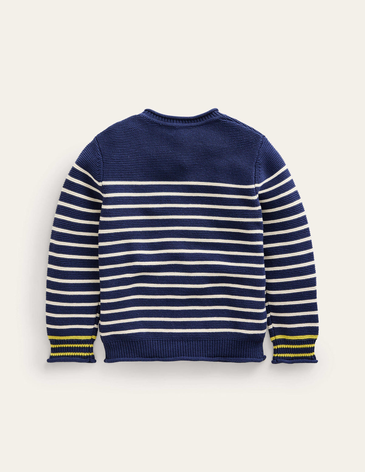 Maritimer Pullover mit Streifen-Saphirblau und Naturweiß gestreift-2
