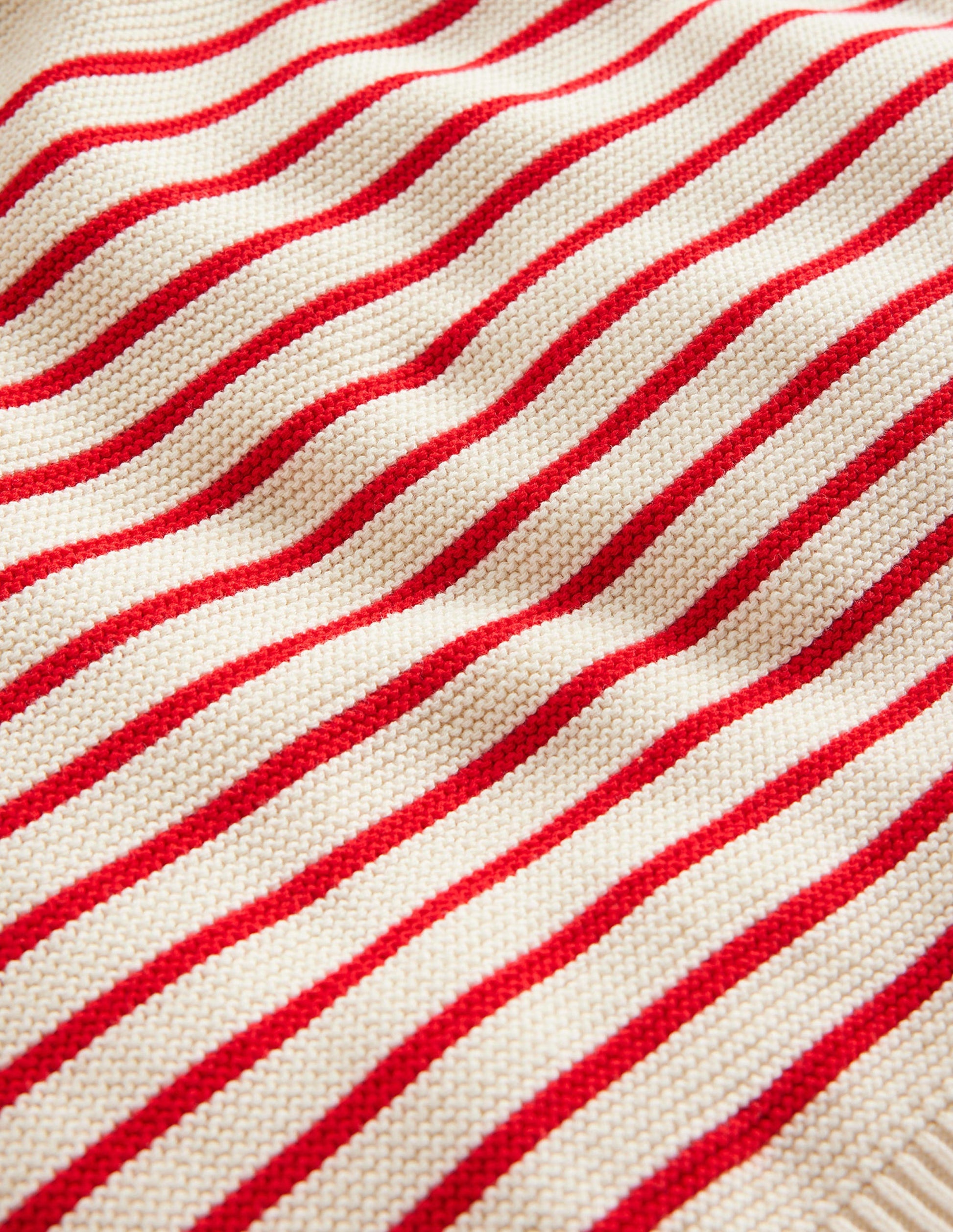 Nautical Stripe Jumper-Ecru Marl and Jam Red Stripe-3