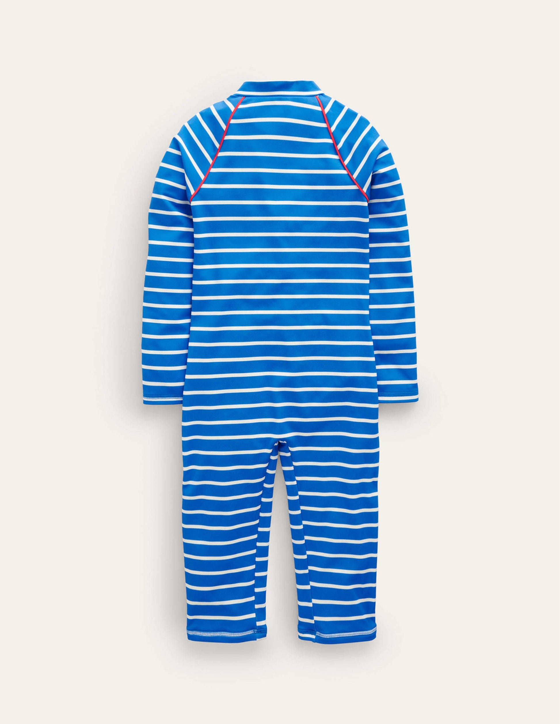 Combinaison de surf avec protection solaire-Rayé bleu grec et ivoire-2