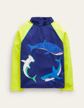 Haut de plage à logo-Requins bleu saphir