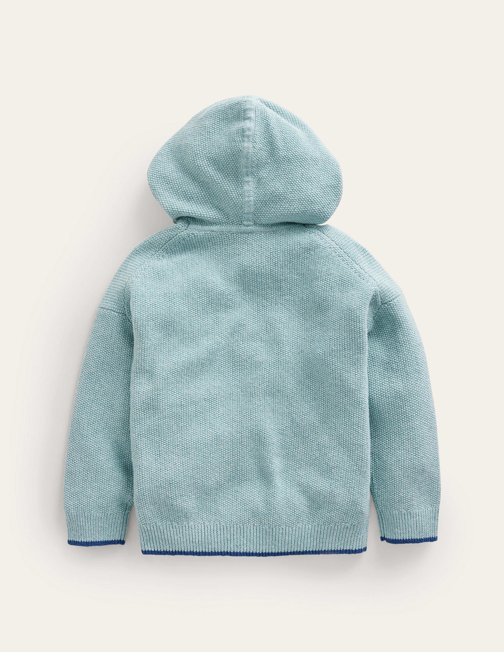 Gestrickter Kapuzenpullover-Aqua Meeresblau - Image 2
