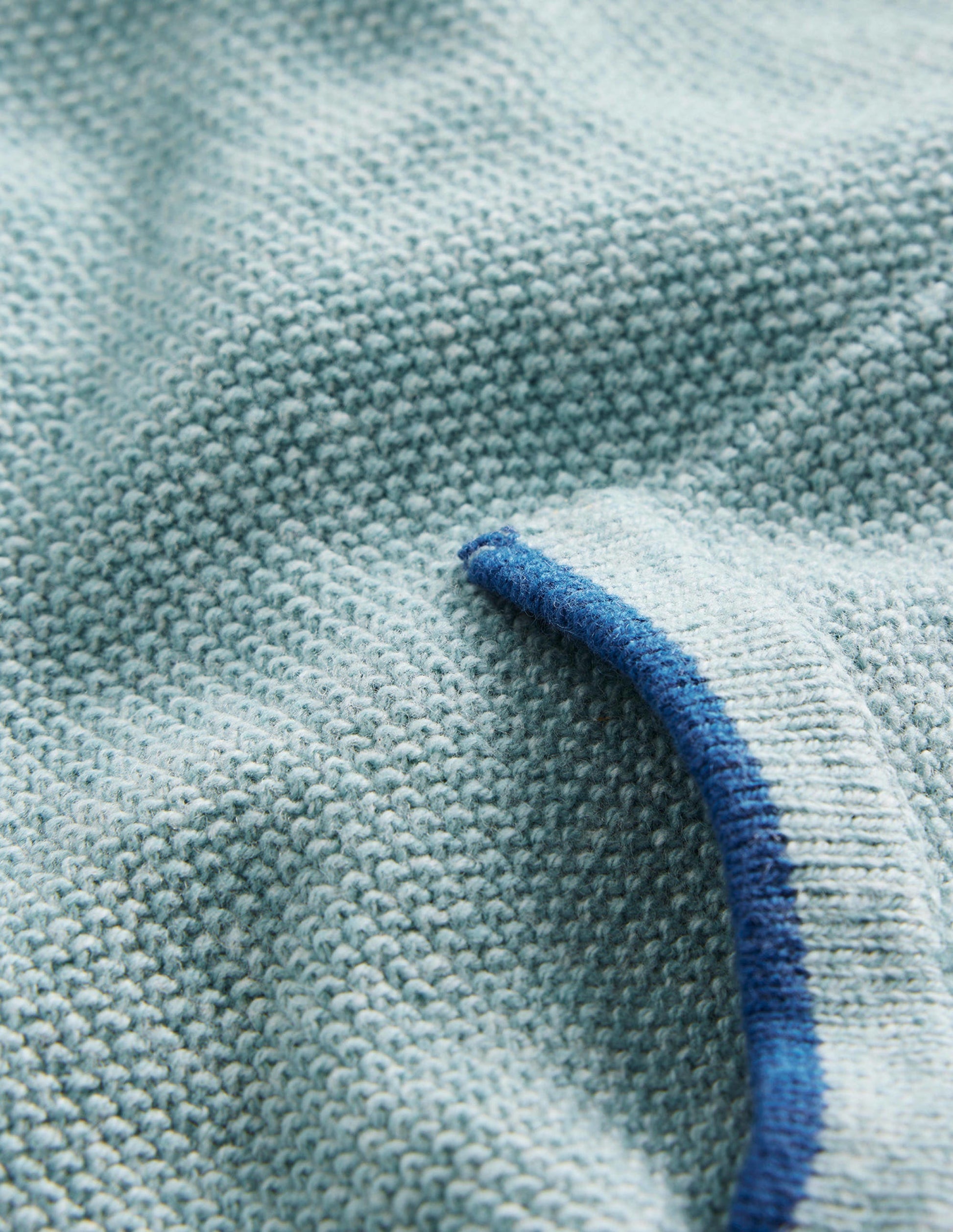 Gestrickter Kapuzenpullover-Aqua Meeresblau-3