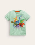 Riso T-Shirt mit Druck-Pistaziengrün Dinos