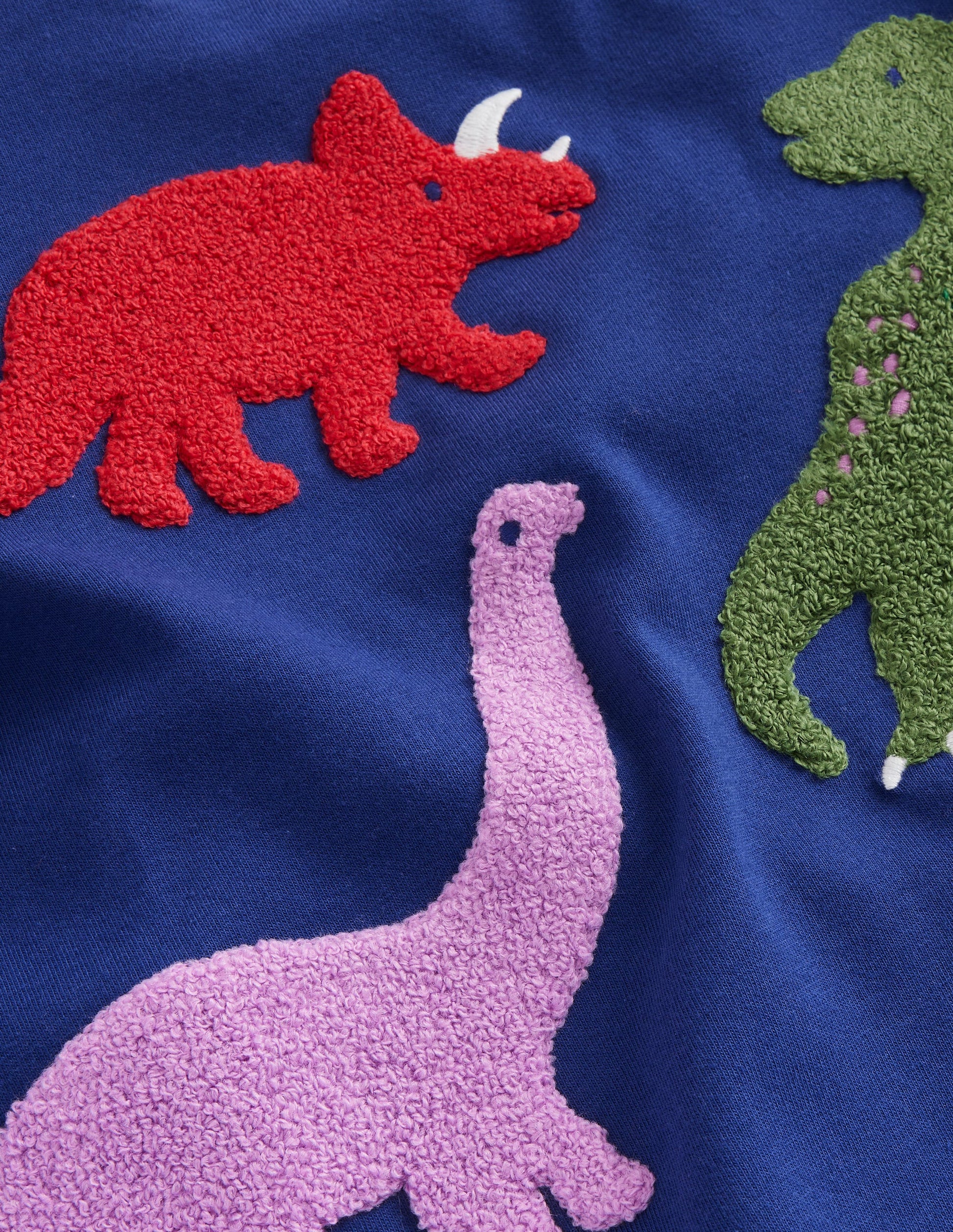 Bouclé-T-Shirt Dinosaurier-Segelblau-3
