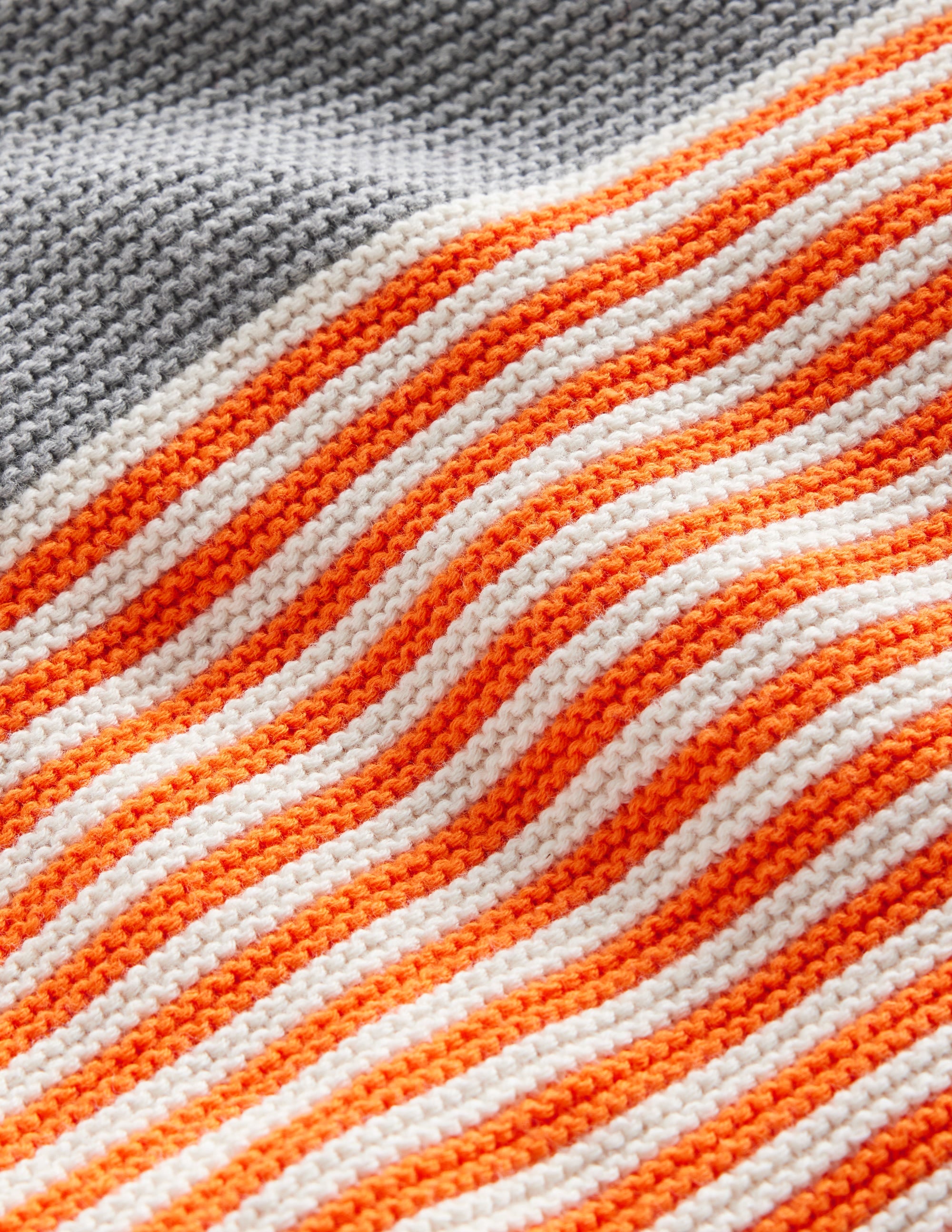 Pull en coton rayé pour tous les jours-Orange terre cuite et écru chiné - Image 3