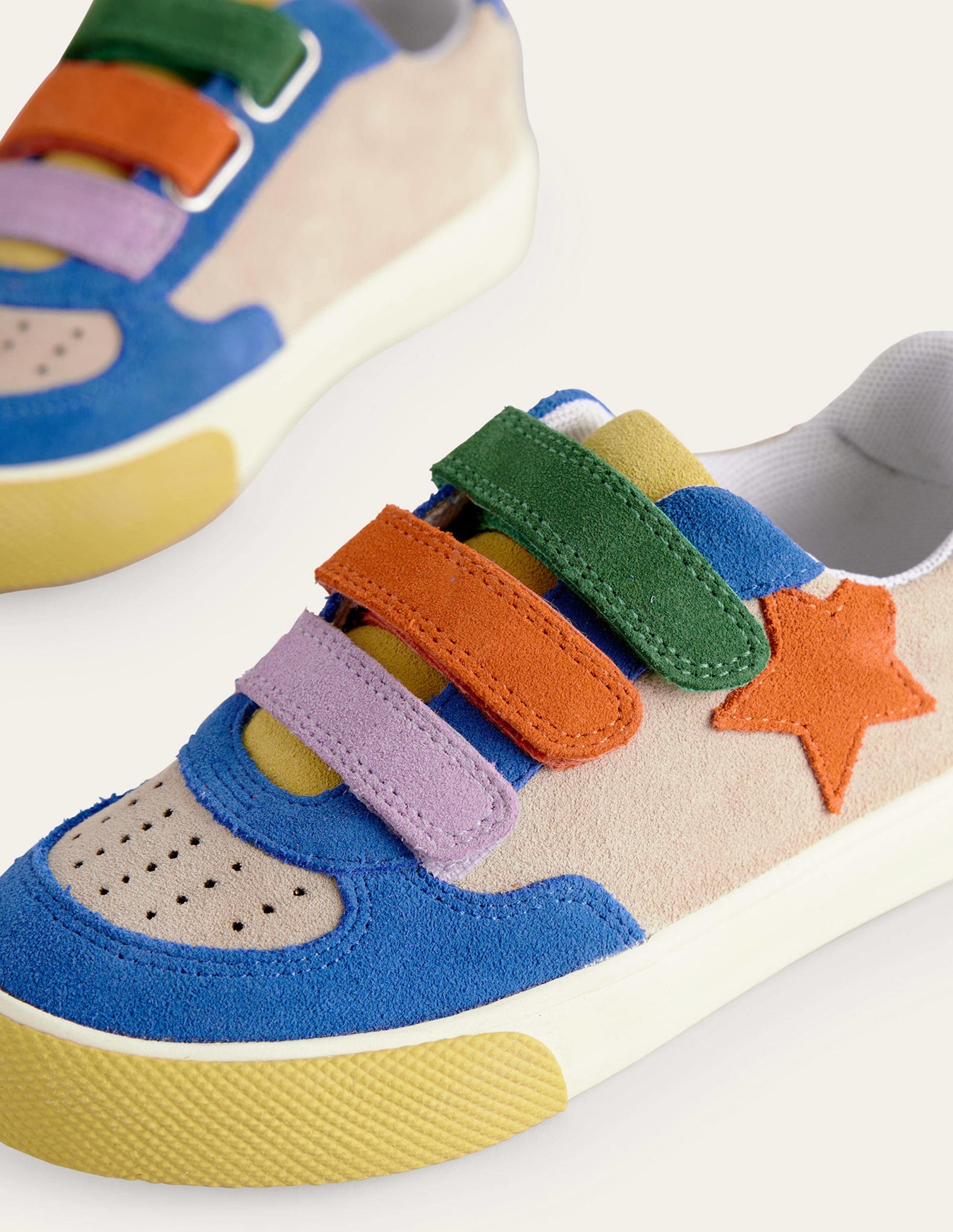 Leather Low Top-Multi Colourblock Star-3