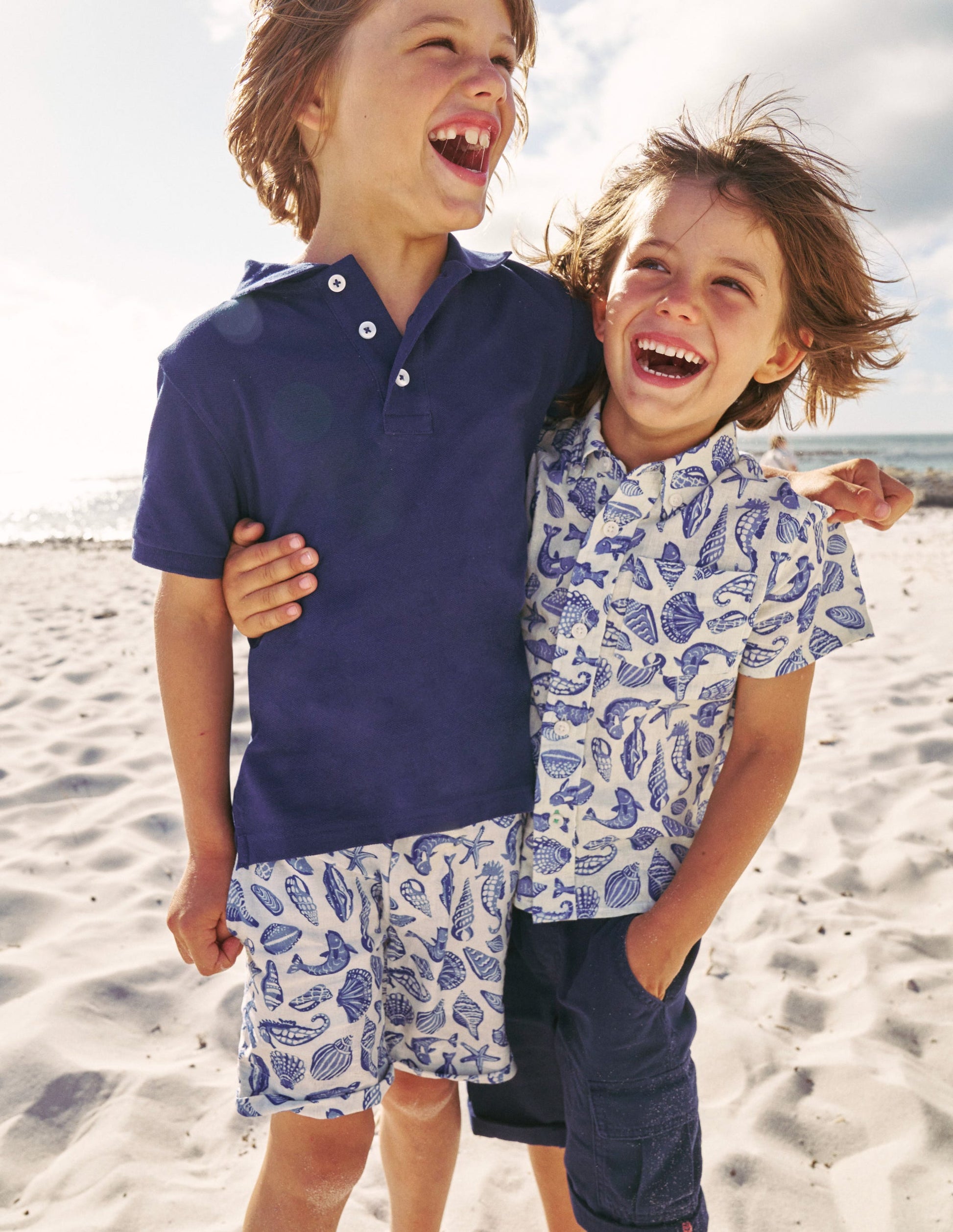Chemise en coton et lin-Littoral bleu saphir-4
