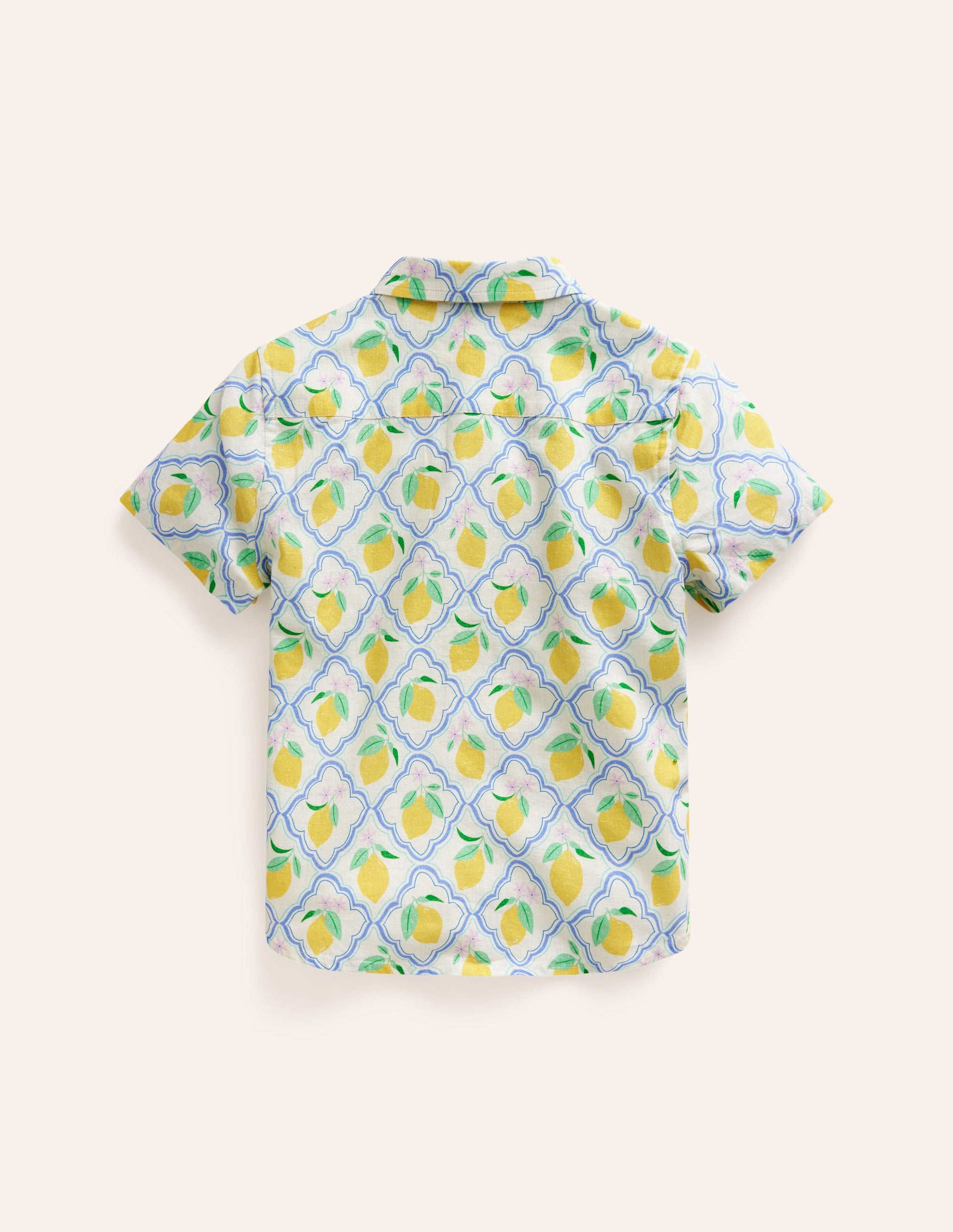 Chemise en coton et lin-Citronneraie jaune-6
