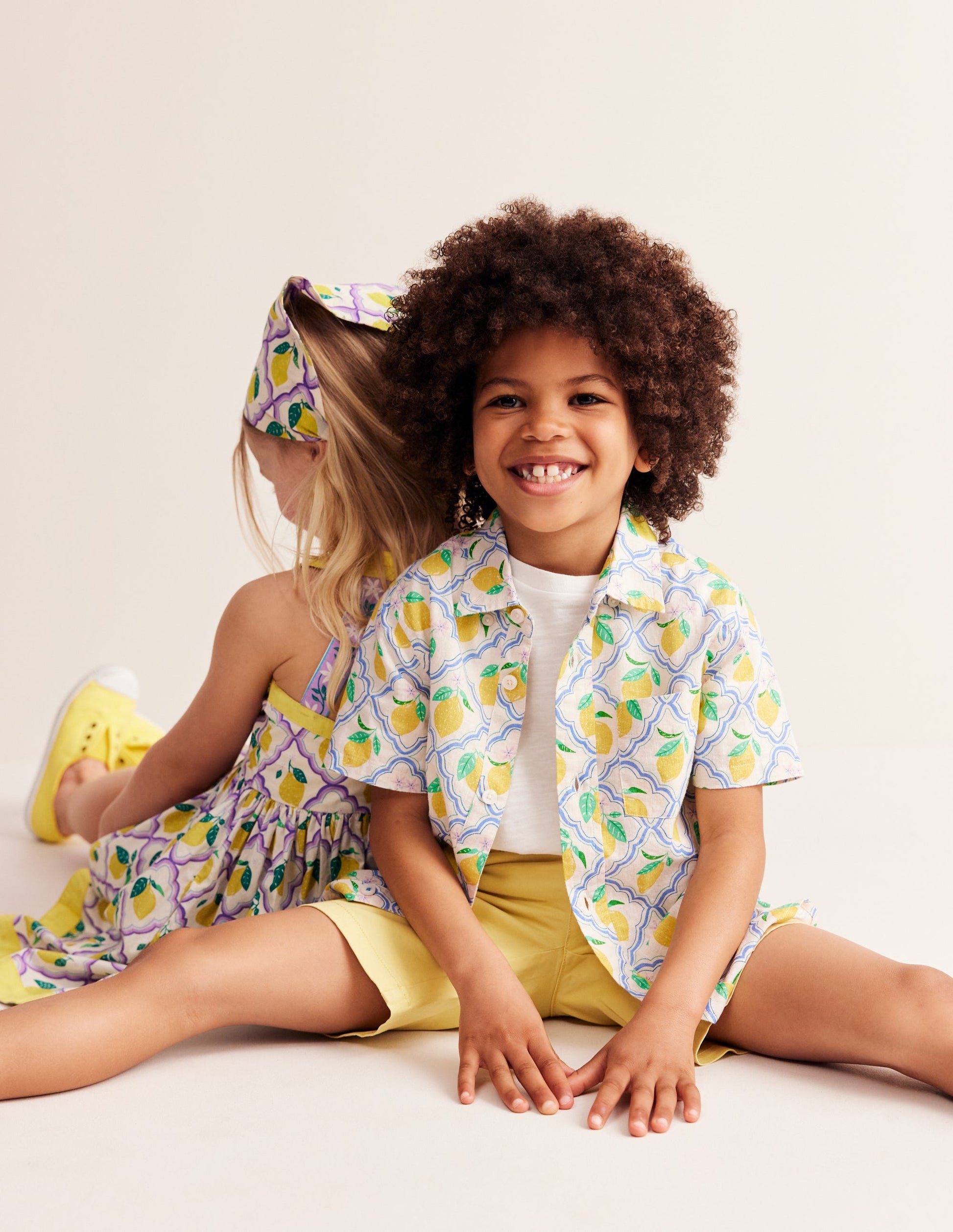 Chemise en coton et lin-Citronneraie jaune-1