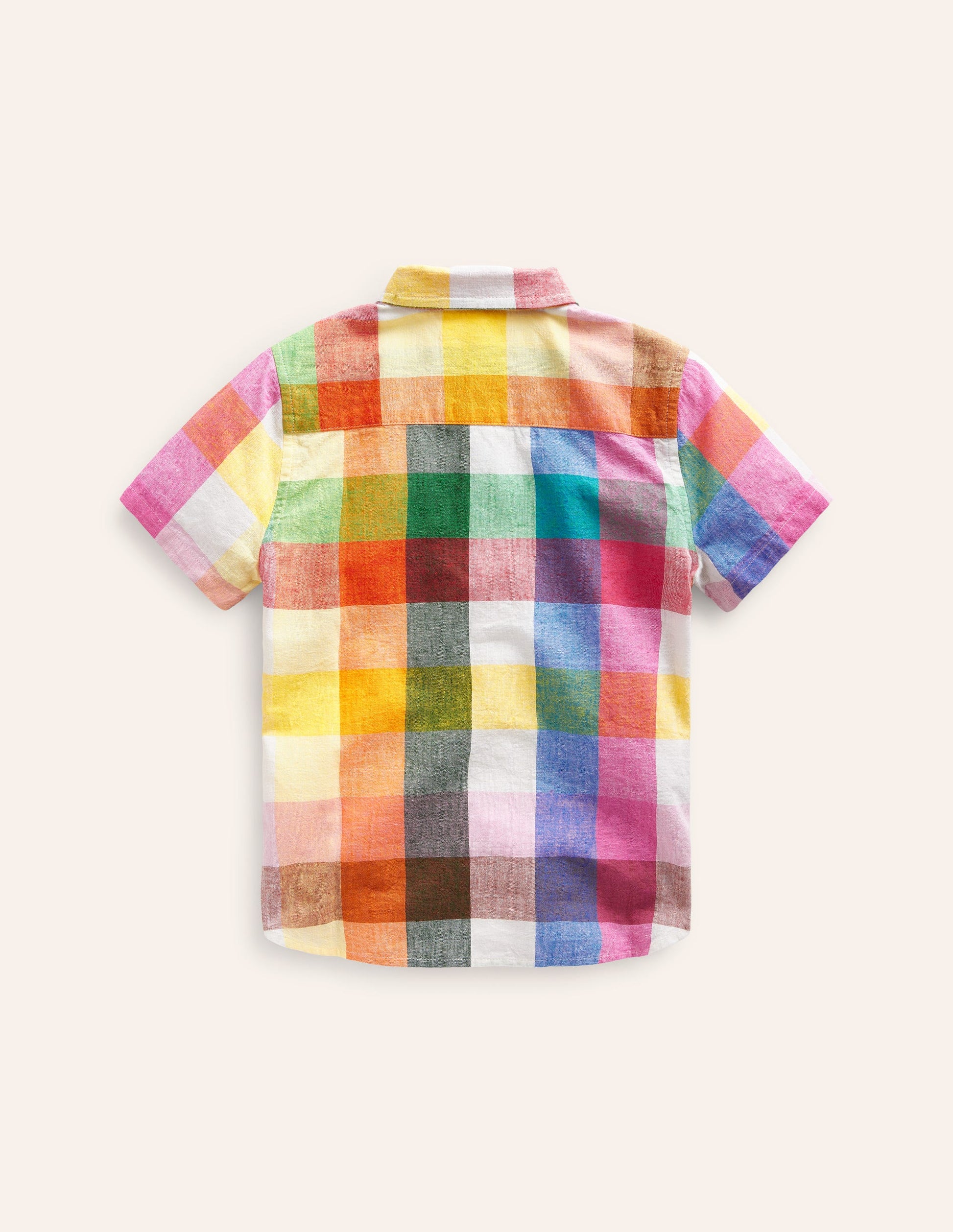 Hemd aus Baumwollleinen-Leuchtende Neonfarben Bunt Vichykaro-3