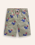 Pull-on Drawstring Shorts-Pottery Green Chicken