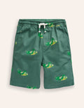 Pull-on Drawstring Shorts-Pea Green Grasshopper