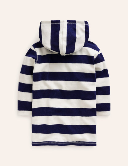 Poncho en éponge à appliqué-Tortue bleu marine universitaire/ivoire-3