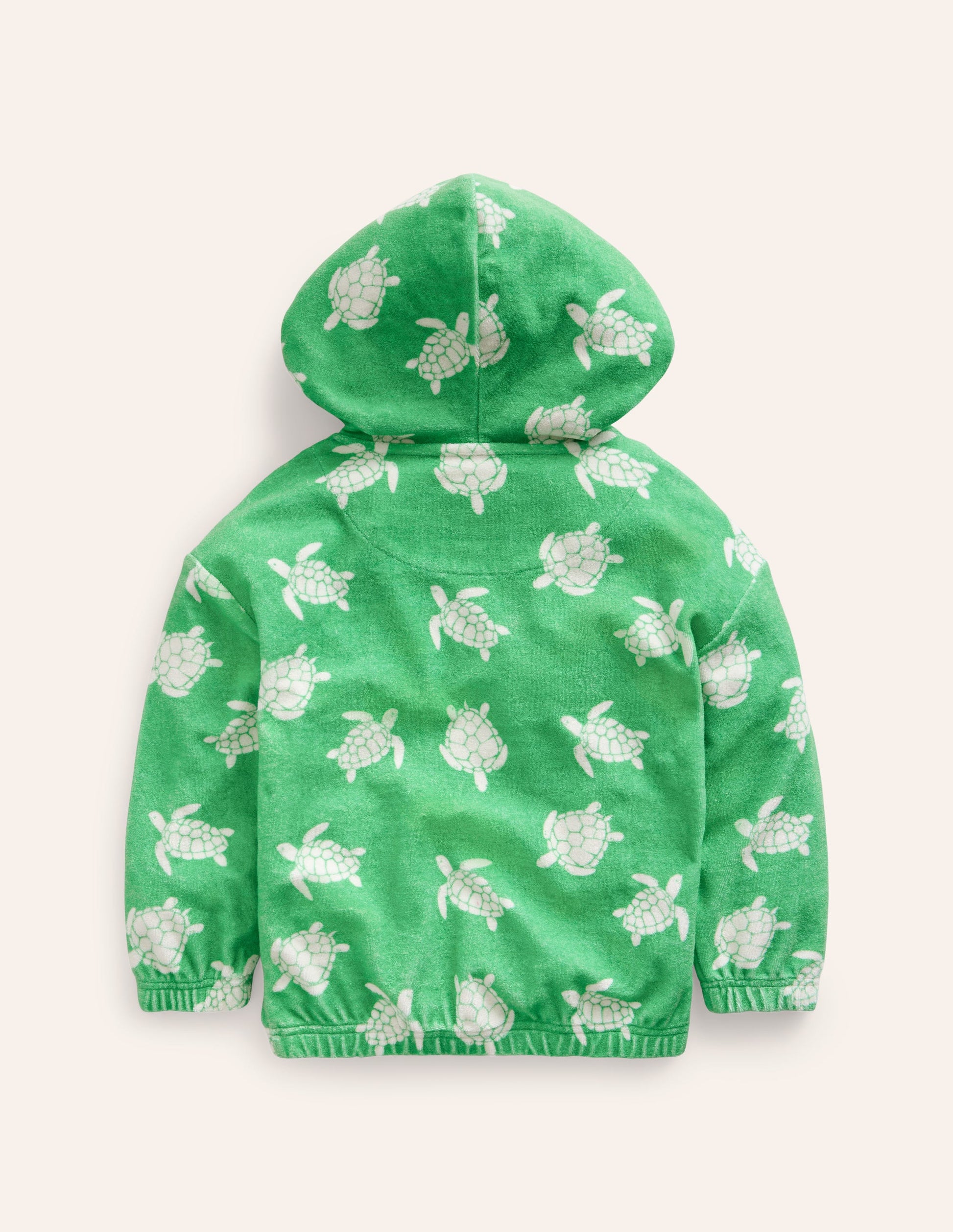 Frottee-Hoodie-Erbsengrün Schildkröten-2
