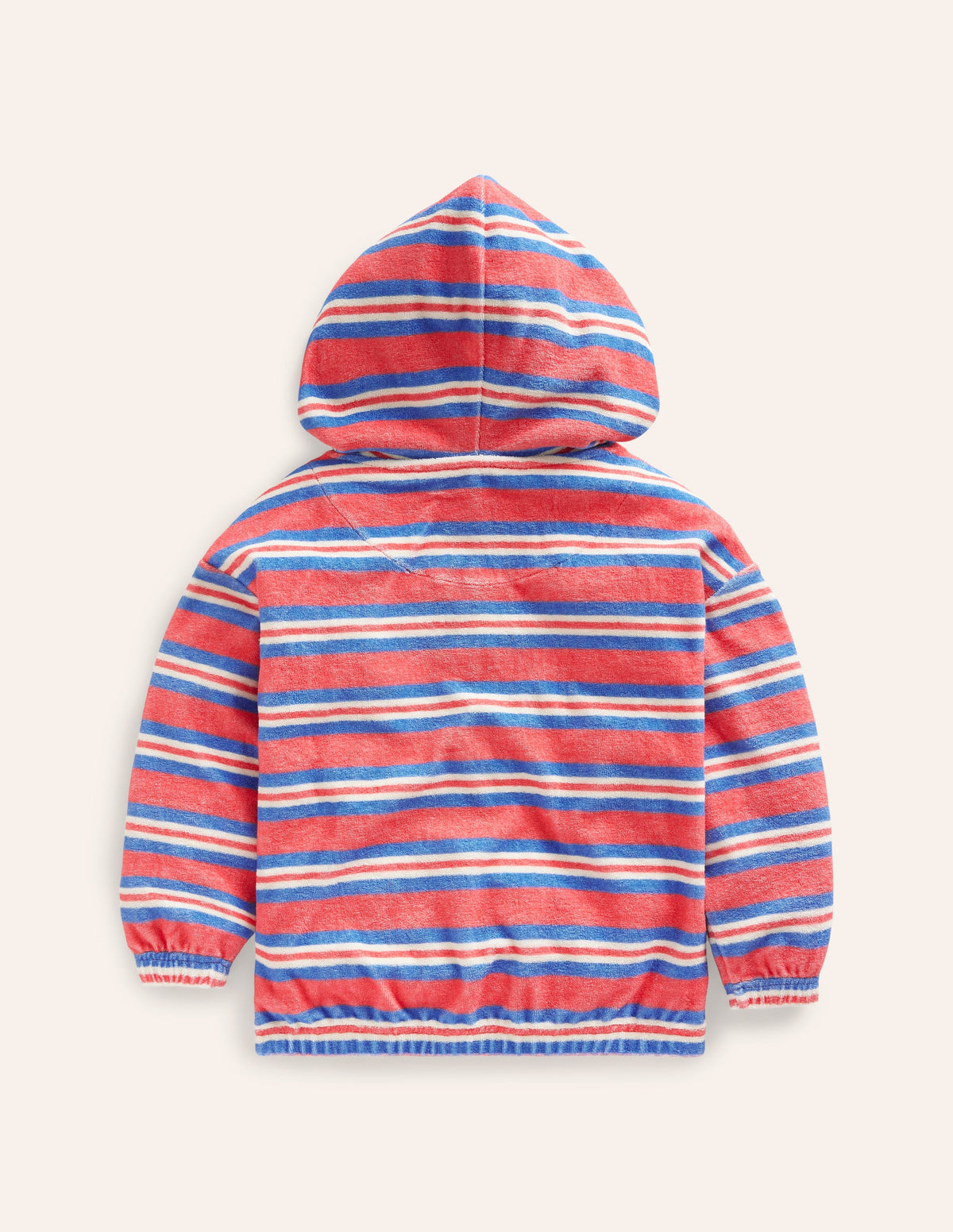 Frottee-Hoodie-Marmeladenrot/ Cabana-Blau Streifen - Image 2