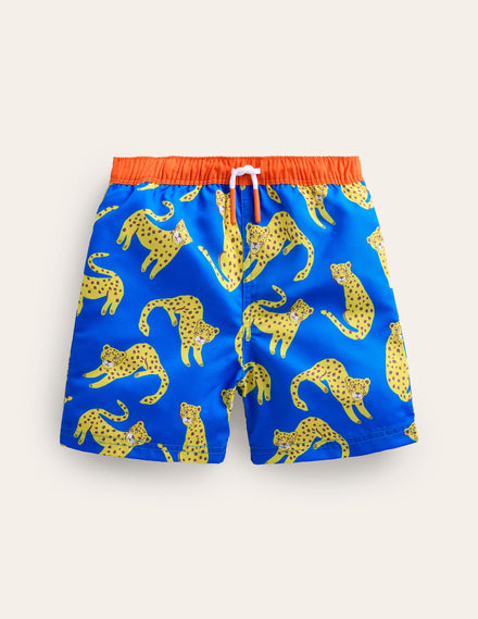 Badeshorts-Griechisches Blau Leopard