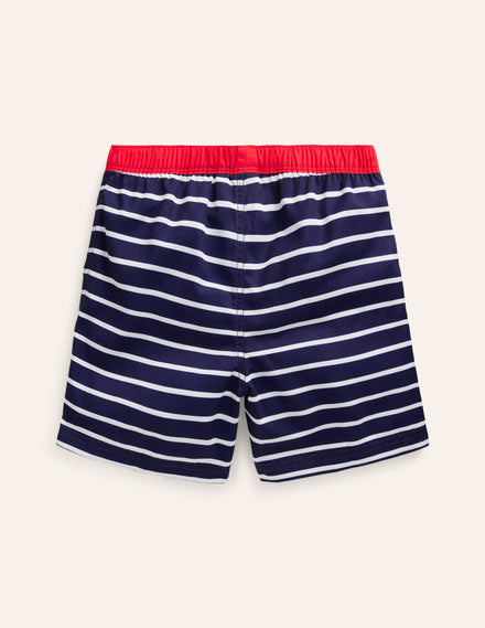 Badeshorts-Schuluniform-Marineblau und Naturweiß Streifen