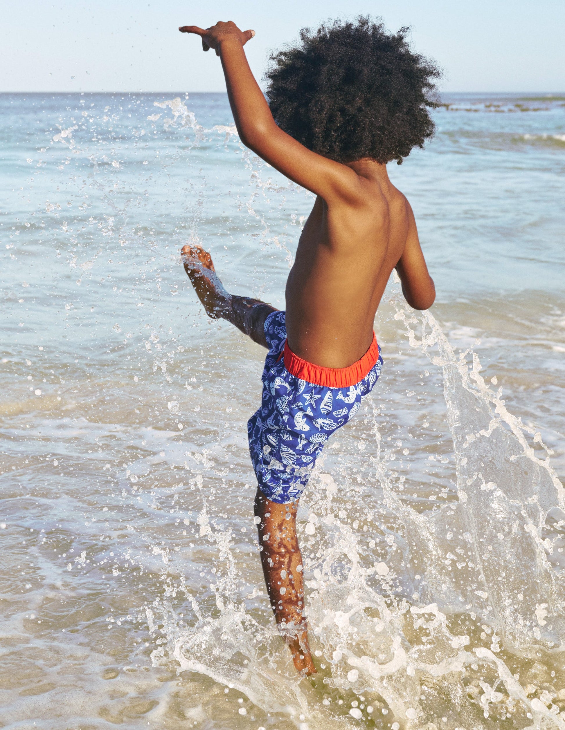 Badeshorts-Saphirblau Meeresstrand-1