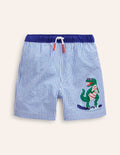 Swim Shorts-Vintage Blue Seersucker