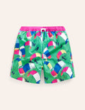 Swim Shorts-Pea Green Kite Surfers